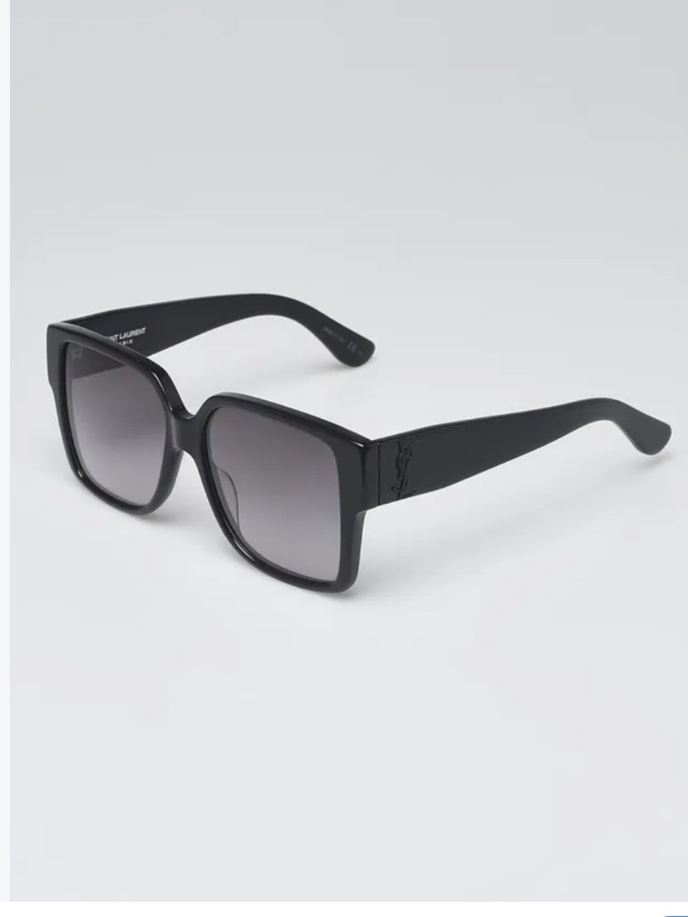 YVES SAINT LAURENT Black Acetate Square Frame Sunglasses SLM9
